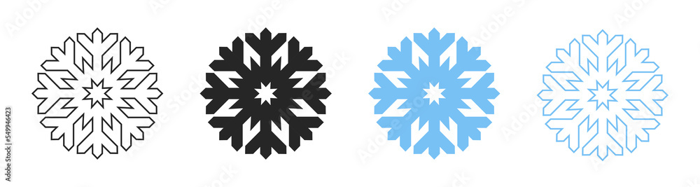 Wall mural snowflake - vector icon. snow symbol. winter sign. weather symbol. snowflake icon. vector illustrati