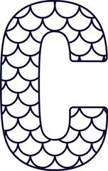 Fish Scale Pattern Alphabet C