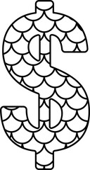 Fish Scale Pattern Symbol Currency Dollar Money