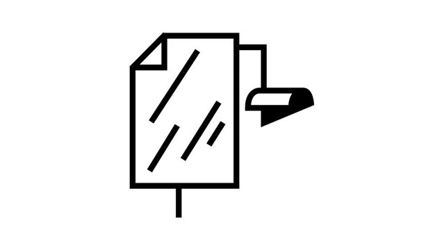 parchment paper line icon animation