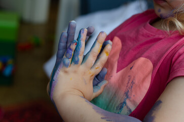 young artist making bodypaint