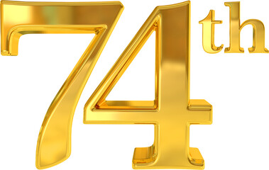 74th year anniversary gold 