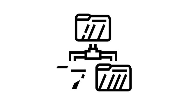 directory folder line icon animation