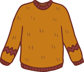 Illustration of warm knitted sweater. Winter wear.