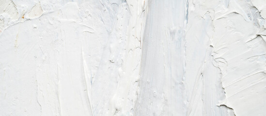 Macro. Abstract art. Expressive embossed pasty oil paints and reliefs. Colors: white.