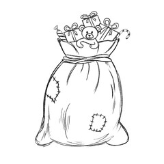 Santa Claus bag. Christmas holiday concept