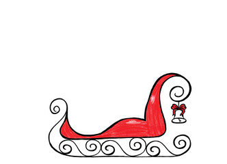 Santa Claus sledge. Christmas holiday concept