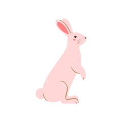 Vector cute rabbit. Flat illustration.