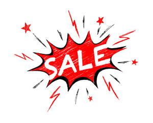 Speech bubble with text SALE