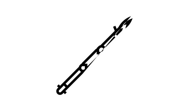 spear weapon line icon animation