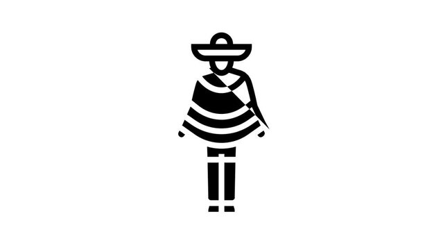 latino man line icon animation