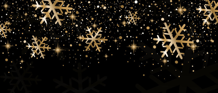 Seamless Vector Holiday Decoration. Winter Season Silver And Gold Ornaments Isolated On Transparent. Strings With Sparkling Glitter Stars, Snowflakes And Balls. For Christmas Banners, Anparty Posters.