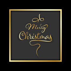 Merry Christmas background. Merry Christmas gold glittering lettering design. Christmas Vector illustration EPS 10