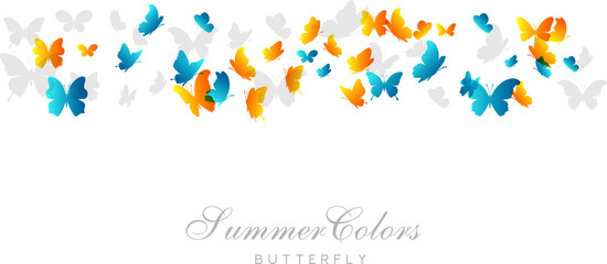 Flying butterflies. Vector decoration element.