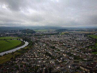 Aerial panoramic view of Stirling, Scotland