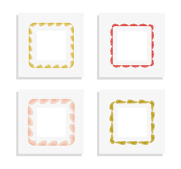 colorful square watercolor  textured frame vector set