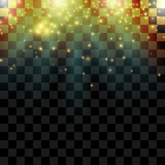 Falling magical shiny sparklers with beams.