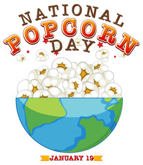 National Popcorn Day Logo Banner