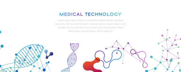 Medical technology banners. Pharmacy, biotechnology, laboratory concept.