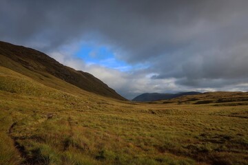 Scenic view of Scottish Highlands near Kinlochleven, Scotland