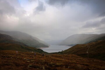 Scenic view of Scottish Highlands near Kinlochleven, Scotland