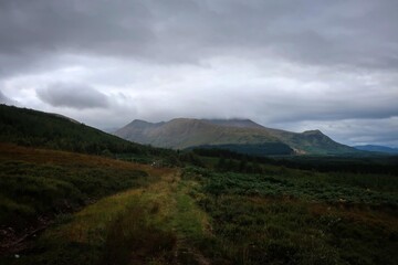 Obraz na płótnie Canvas Scenic landscape of Scottish Highlands near Kinlochleven village, Scotland
