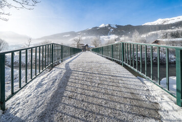 Snow mountains landscape