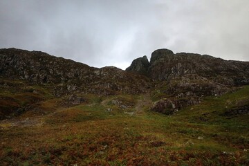 Mountains view of Highlands near Glencoe, Scotland