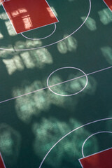 Top View, Bird eye view of school college with Basketball courts