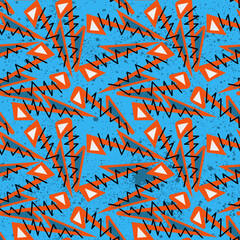 Seamless abstract urban pattern with curved lines and geometry triangle elements