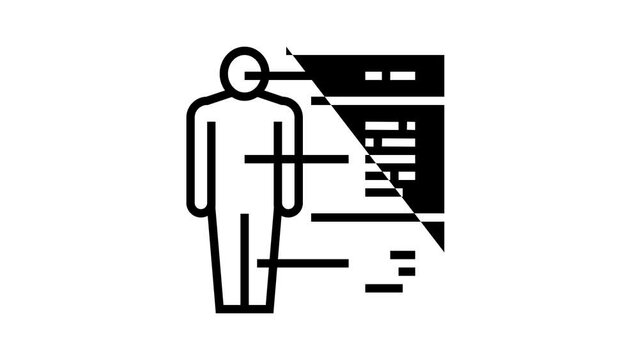 anatomical diagram line icon animation