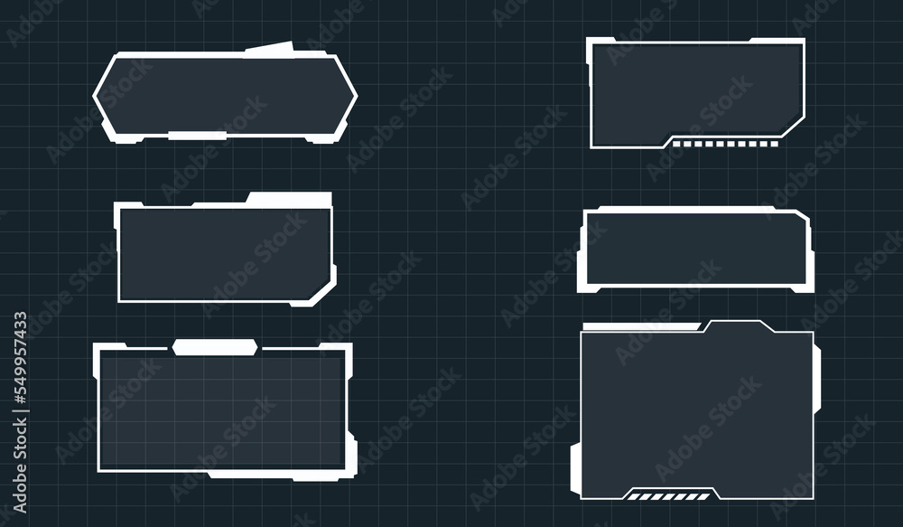 Fototapete futuristic vector hud interface screen design digital callouts titles hud- ui gui futuristic user