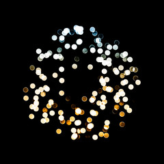 a beautiful bokeh effect with glowing circles or shiny dots, abstract image for Christmas or...