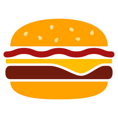Logo restaurante comida rápida. Icono aislado hamburguesa con queso