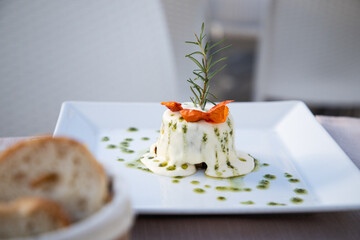 stylish appetizer with vegetables