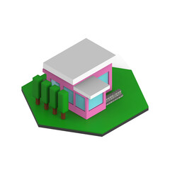 ISOMETRIC STORE 3D TRANSPARENT BACKGROUND