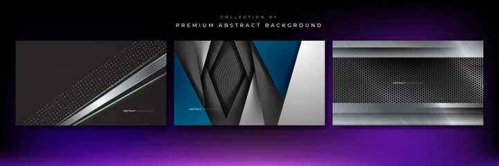 Abstract background dark with carbon fiber texture vector illustration and metal texture. Vector abstract graphic design banner pattern presentation background wallpaper web template.