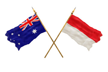 Background for designers. National Day. 3D model National flags Australia and Monaco