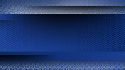 Abstract dark blue background with overlap layers and metal texture. Vector abstract graphic design banner pattern presentation background wallpaper web template.