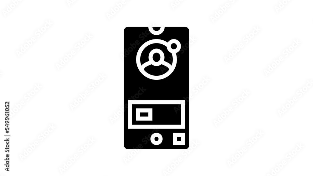 Poster mobile application line icon animation