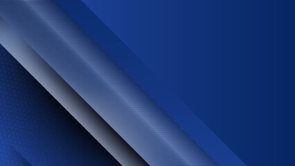 Abstract dark blue background with overlap layers and metal texture. Vector abstract graphic design banner pattern presentation background wallpaper web template.