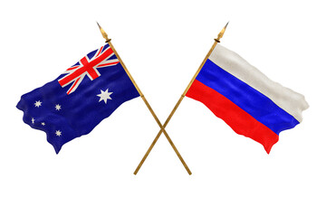 Background for designers. National Day. 3D model National flags Australia and Russia