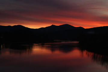 Thanksgiving sunrise over Jay Peak in Vermont