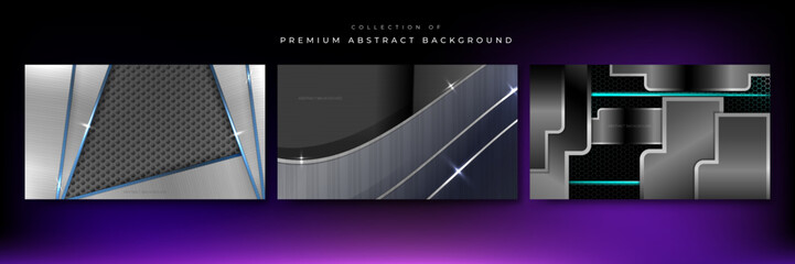 Dark abstract polygonal background with metal texture