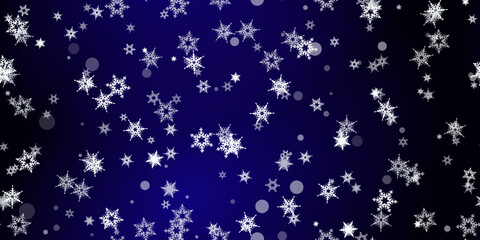 Falling Snowflakes seamless pattern flying snow