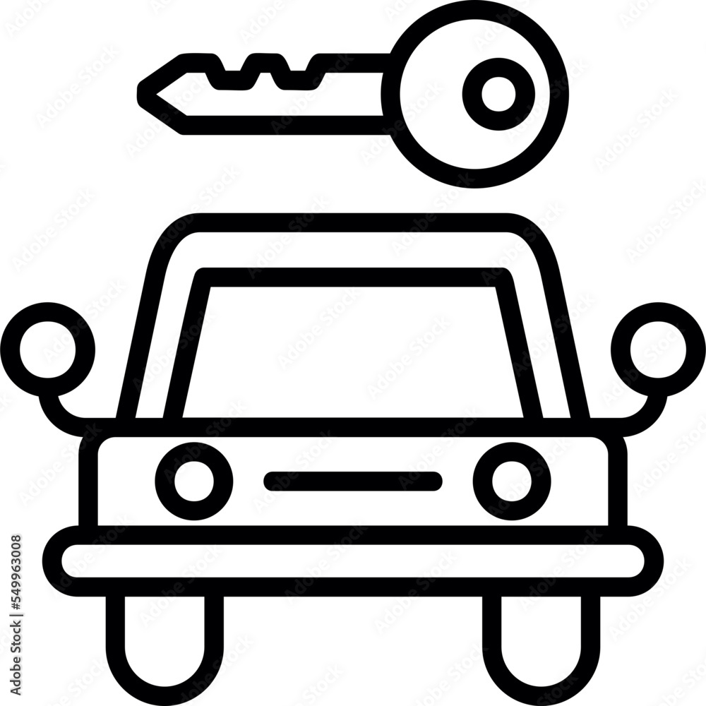 Poster car rental icon