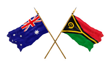 Background for designers. National Day. 3D model National flags Australia and Vanuatu