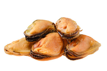 Boiled and peeled mussels