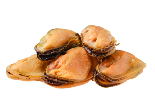 Boiled and peeled mussels