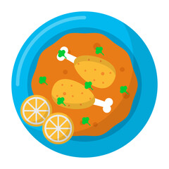 gosht karahi Concept, famous Pakistani  kadai chicken vector color icon design, Asian Cuisines symbol, Most Popular Dishes Sign, Street Foods stock illustration 